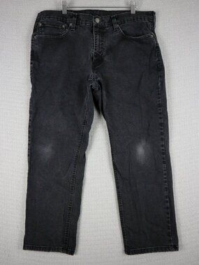 Levi's 541 Athletic Taper jeans Black Denim Jeans Hemmed Faded 36x30 fits 37x25